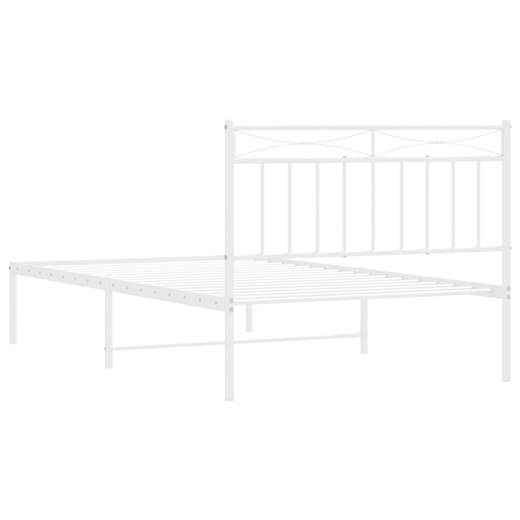 sengeramme med sengegavl 107x203 cm metal hvid