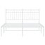 sengeramme med sengegavl 135x190 cm metal hvid