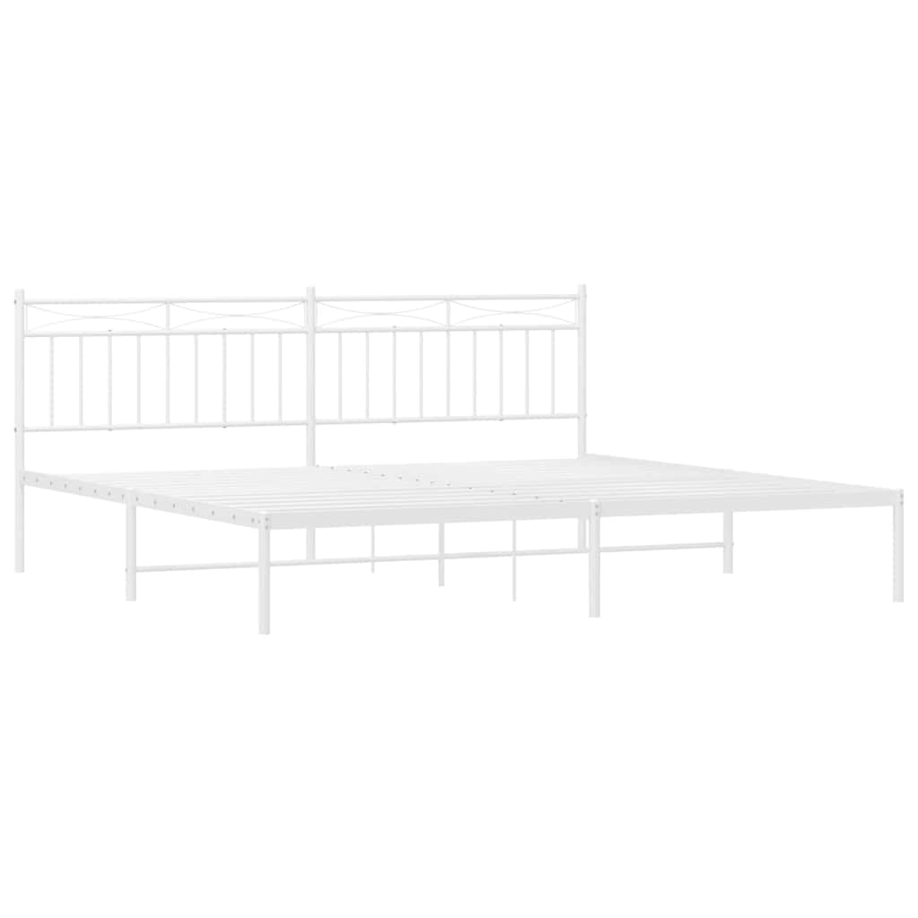 sengeramme med sengegavl 193x203 cm metal hvid