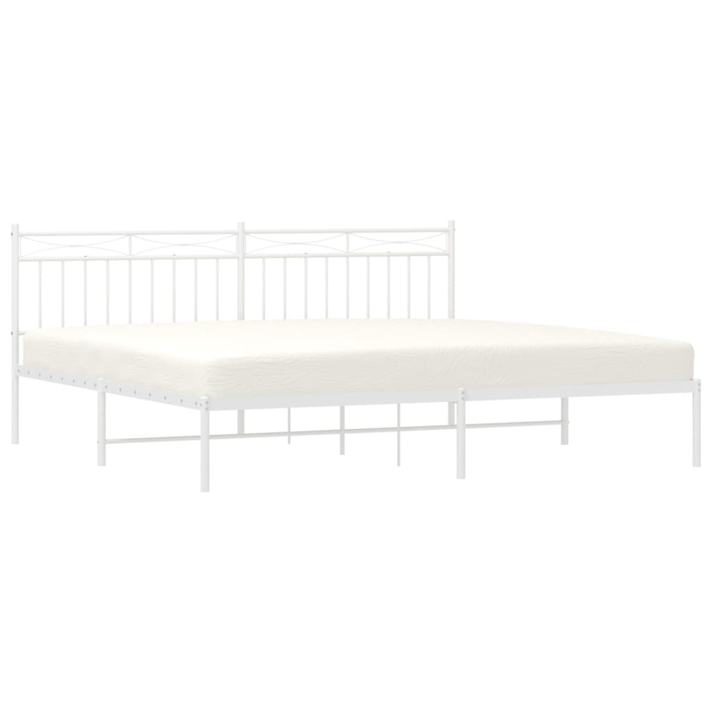 sengeramme med sengegavl 200x200 cm metal hvid