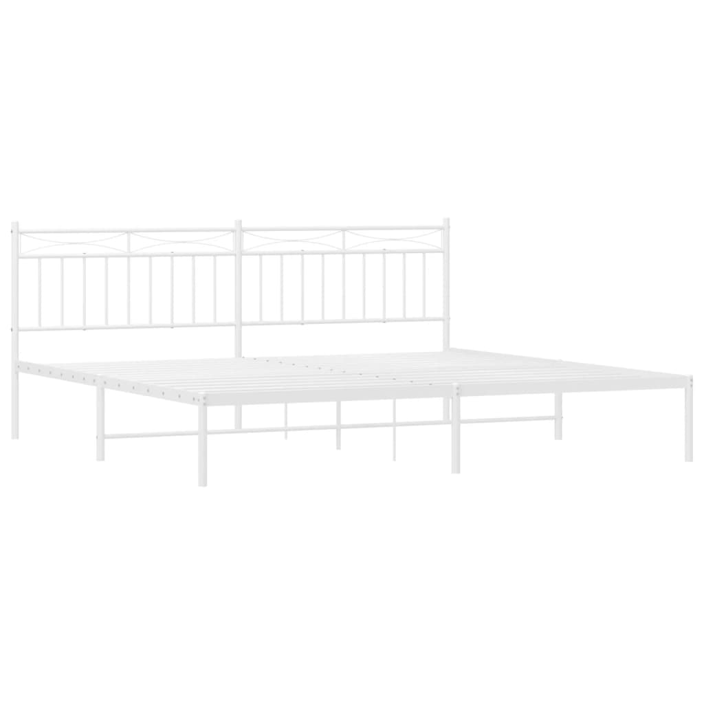 sengeramme med sengegavl 200x200 cm metal hvid