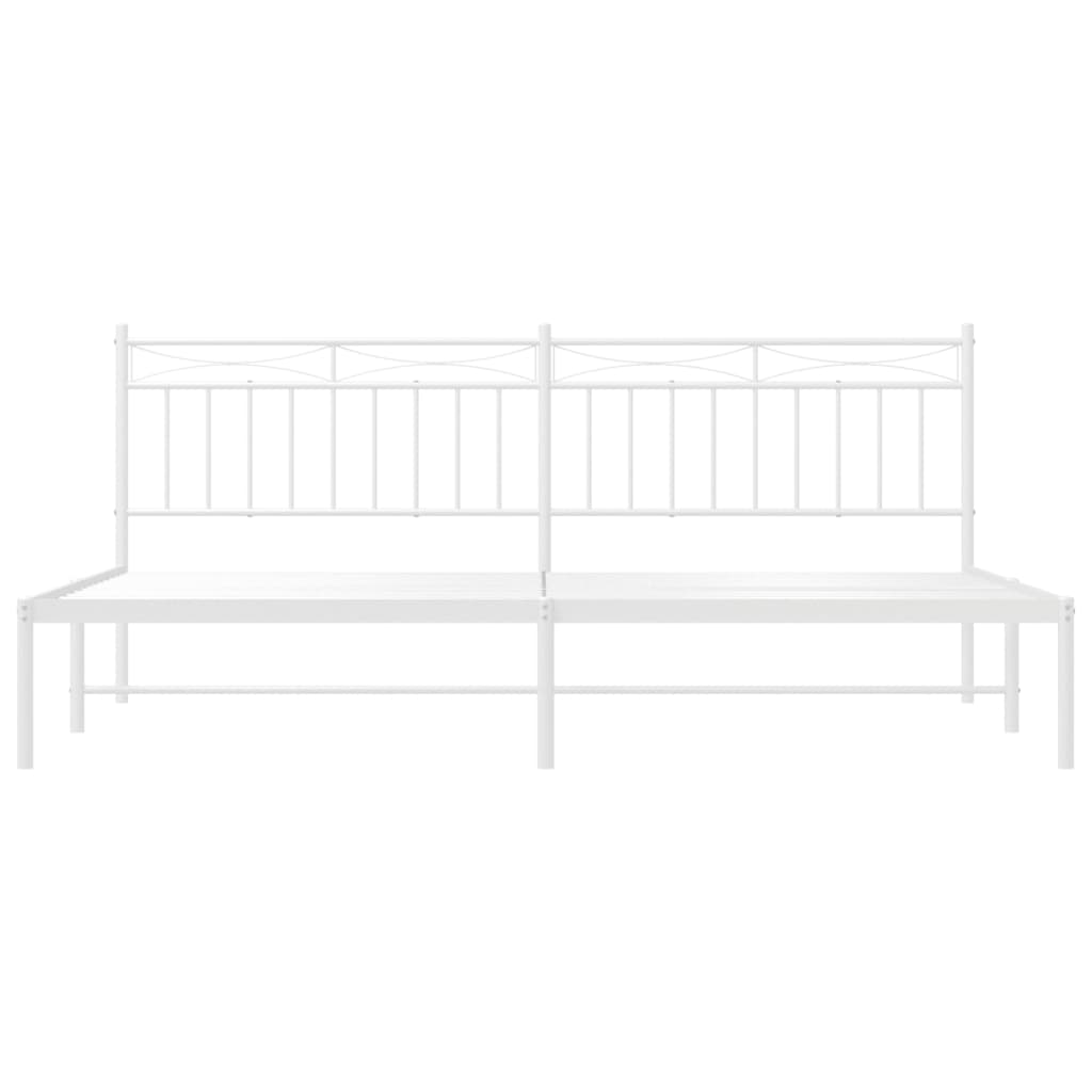 sengeramme med sengegavl 200x200 cm metal hvid