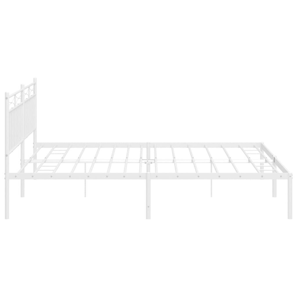 sengeramme med sengegavl 200x200 cm metal hvid