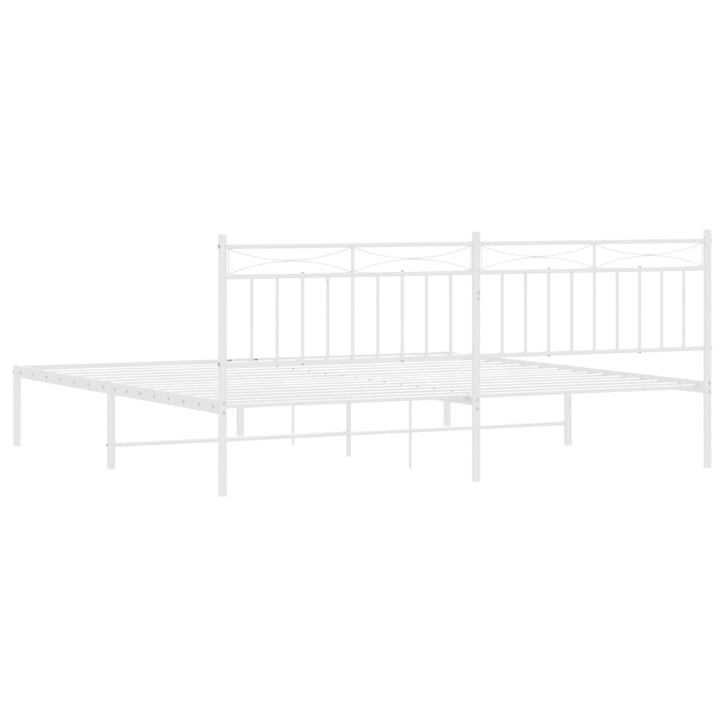sengeramme med sengegavl 200x200 cm metal hvid