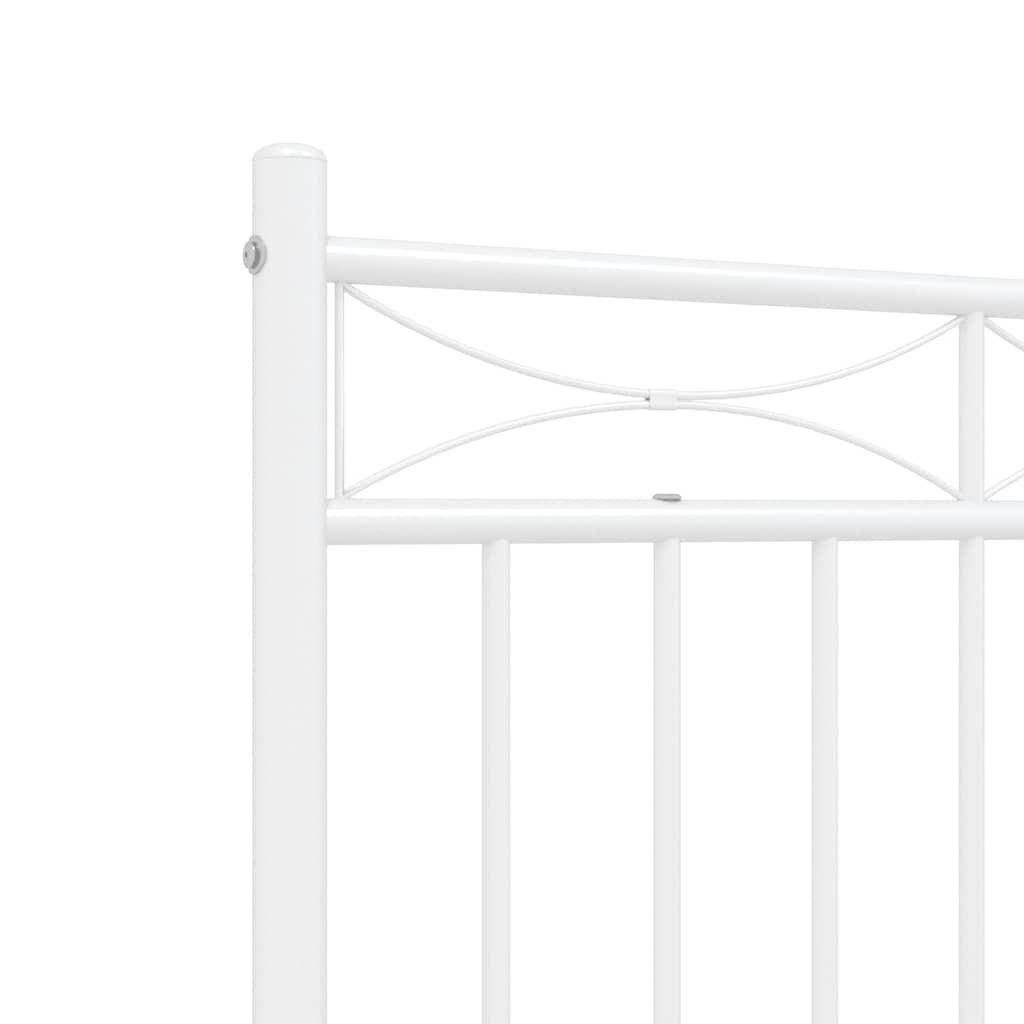 sengeramme med sengegavl og fodgærde 150x200 cm metal hvid