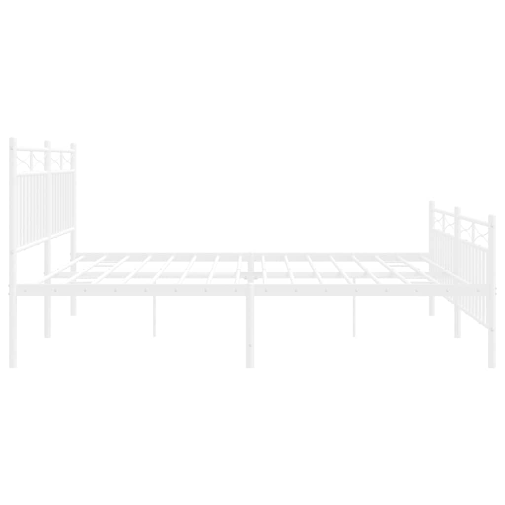 sengeramme med sengegavl og fodgærde 183x213 cm metal hvid