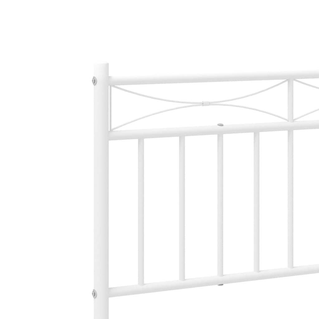 sengeramme med sengegavl og fodgærde 183x213 cm metal hvid