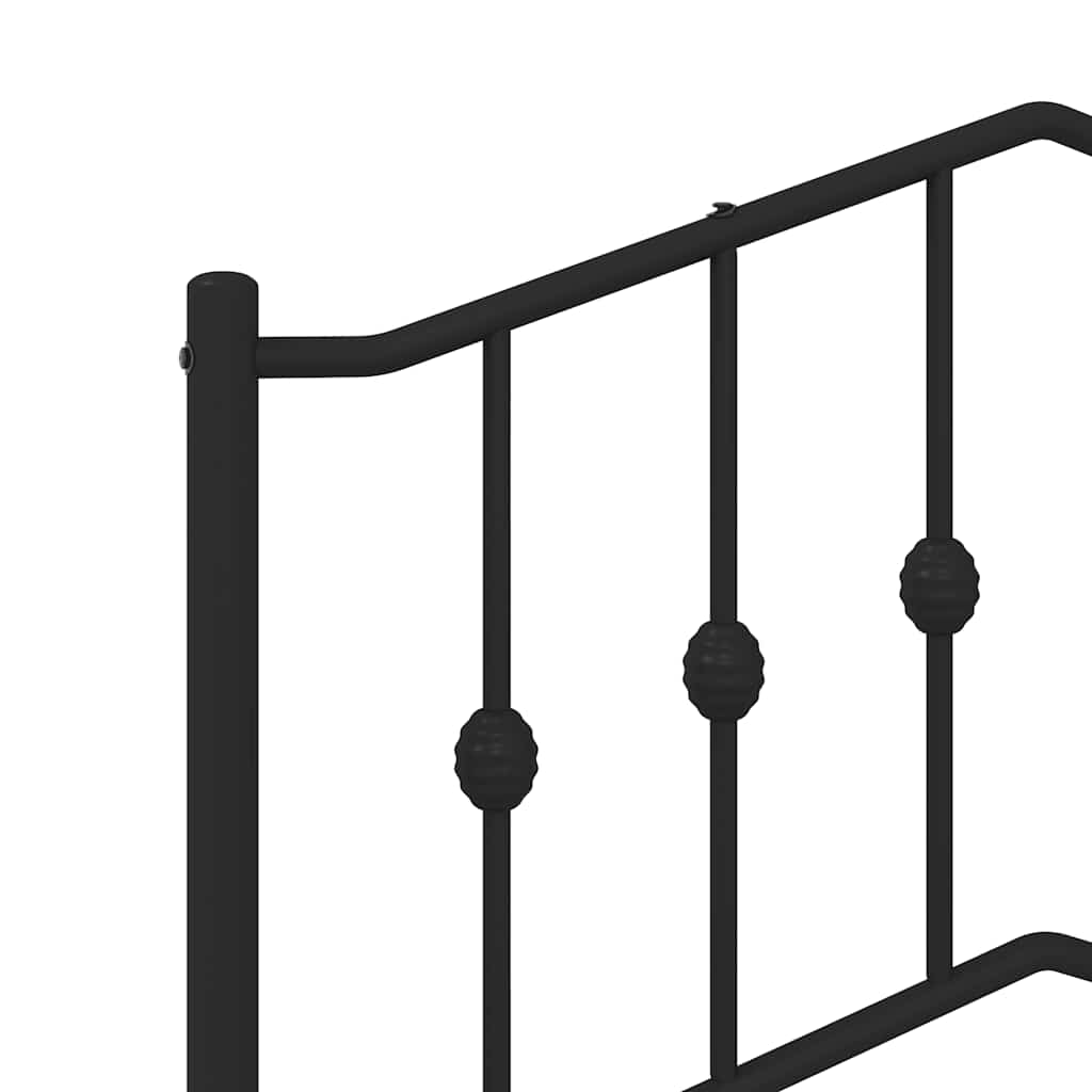 sengeramme med sengegavl 100x190 cm metal sort