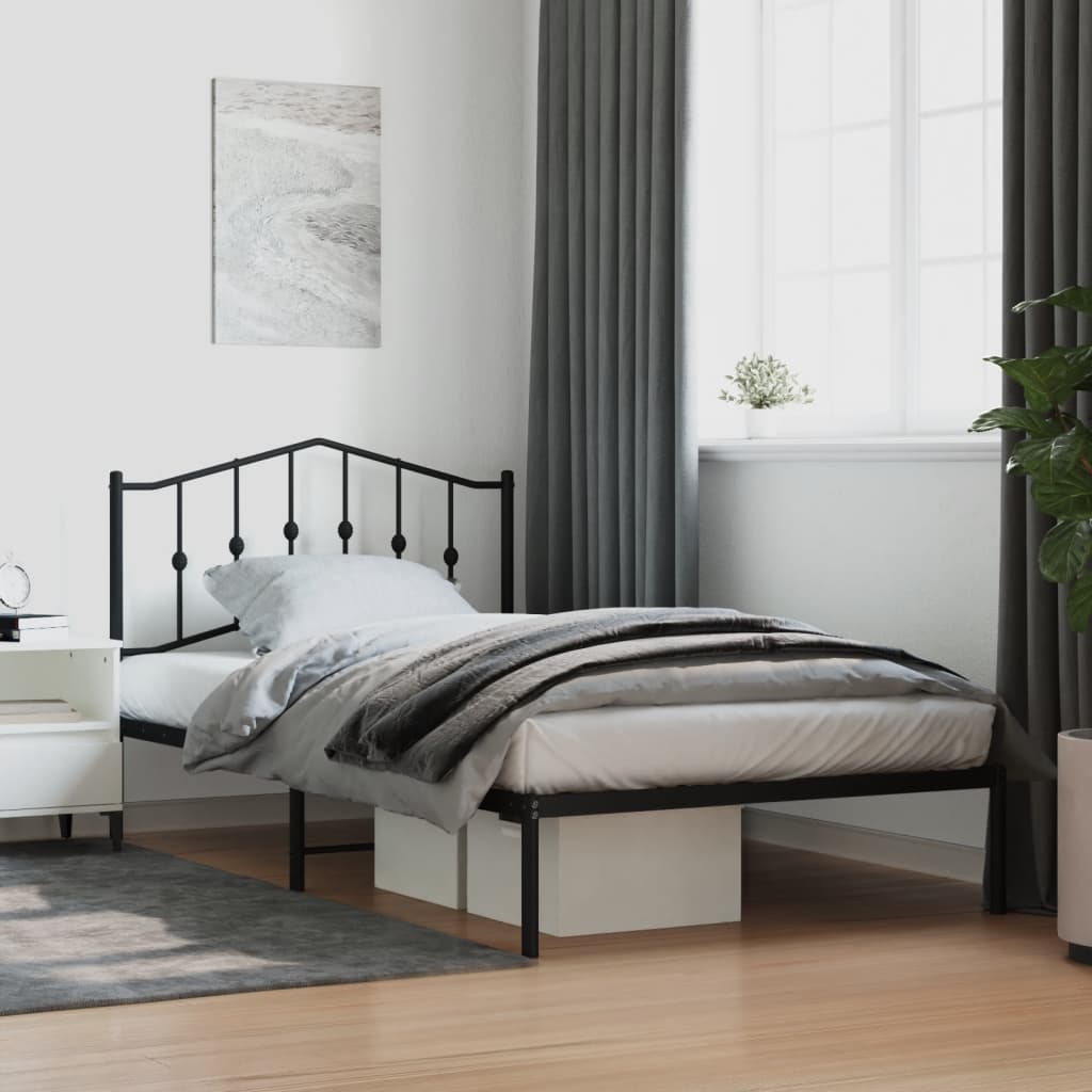 sengeramme med sengegavl 107x203 cm metal sort