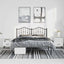 sengeramme med sengegavl 135x190 cm metal sort