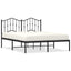 sengeramme med sengegavl 140x190 cm metal sort