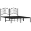 sengeramme med sengegavl 140x200 cm metal sort