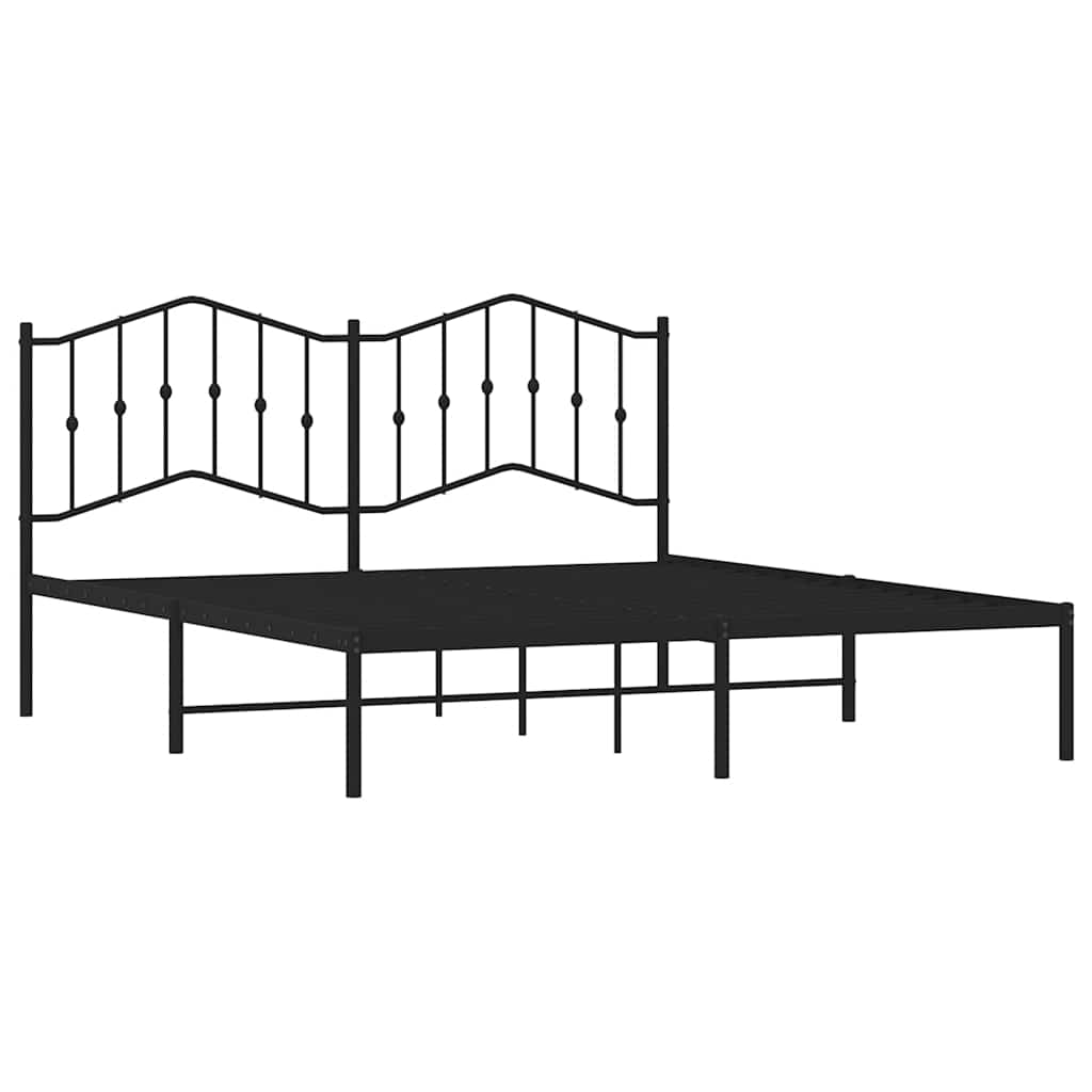 sengeramme med sengegavl 183x213 cm metal sort