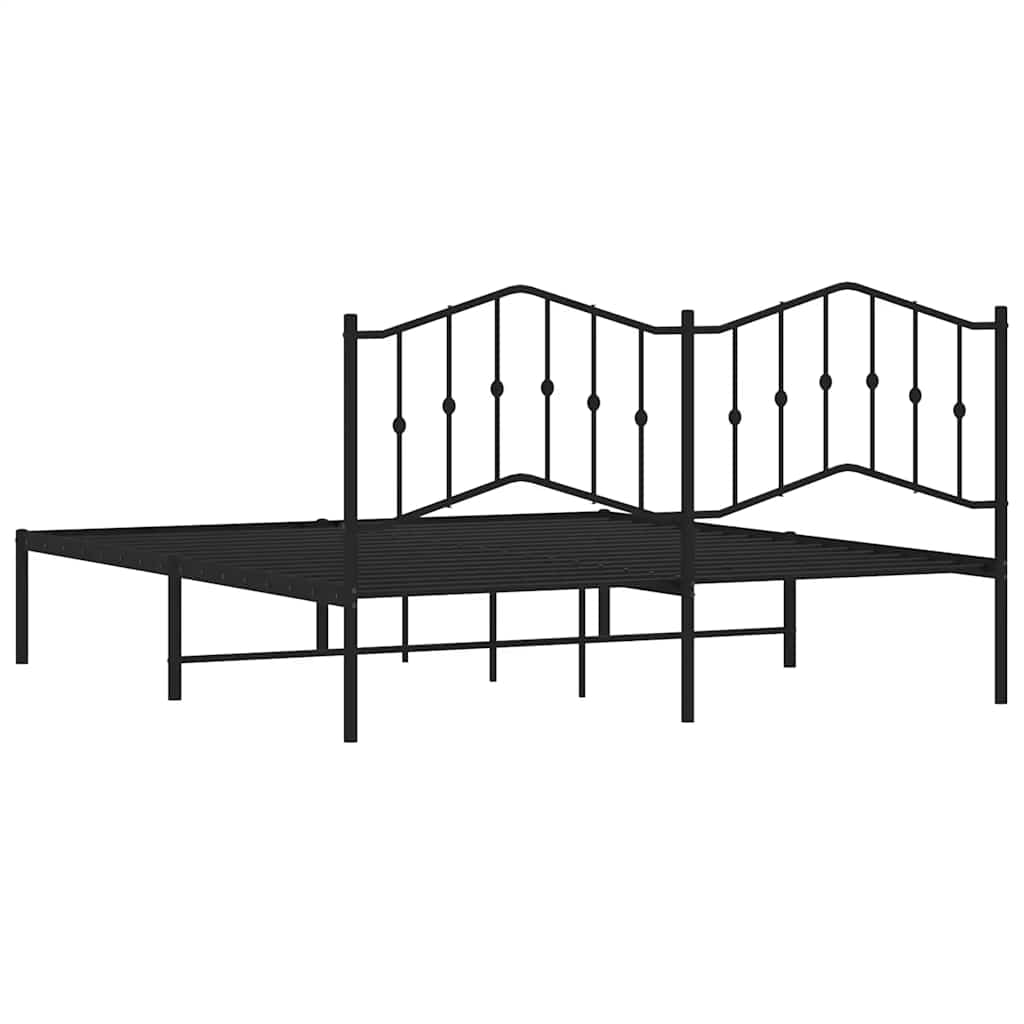 sengeramme med sengegavl 183x213 cm metal sort
