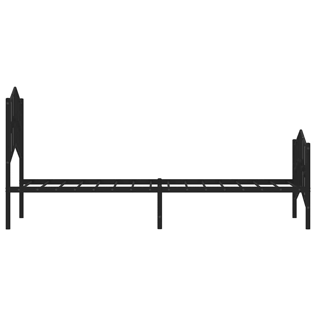 sengeramme med sengegavl og fodgærde 100x200 cm metal sort