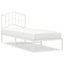 sengeramme med sengegavl 90x190 cm metal hvid