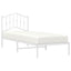 sengeramme med sengegavl 90x190 cm metal hvid