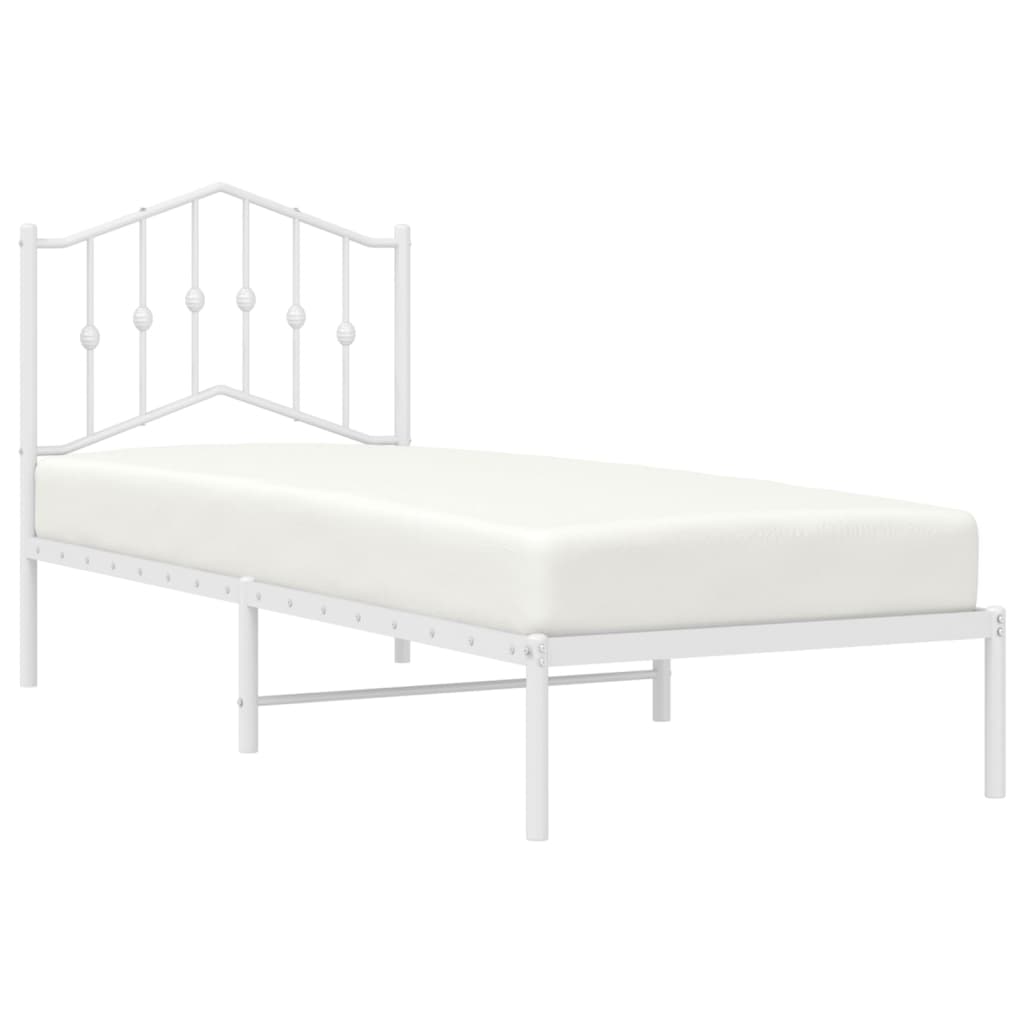sengeramme med sengegavl 90x190 cm metal hvid