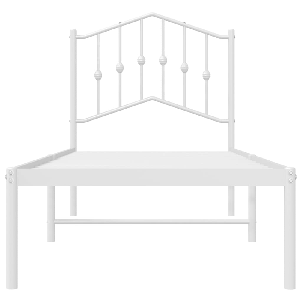 sengeramme med sengegavl 90x190 cm metal hvid