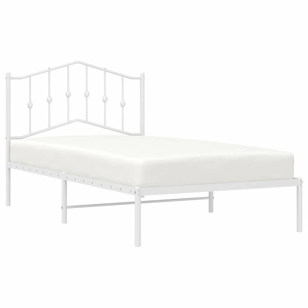 sengeramme med sengegavl 100x190 cm metal hvid