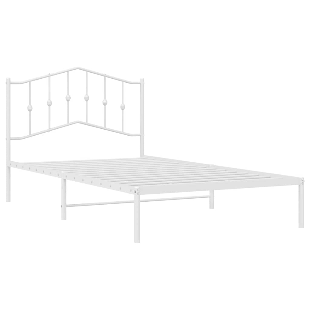 sengeramme med sengegavl 100x200 cm metal hvid