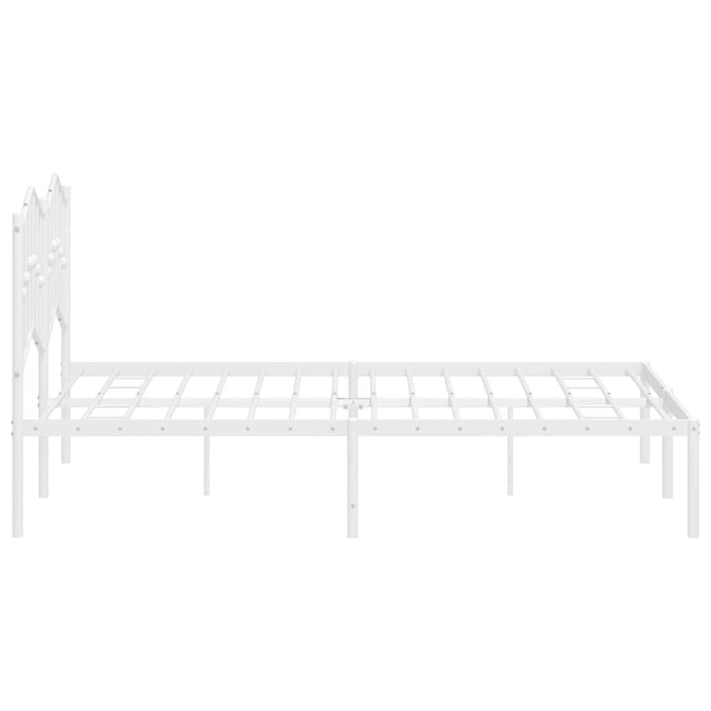 sengeramme med sengegavl 135x190 cm metal hvid