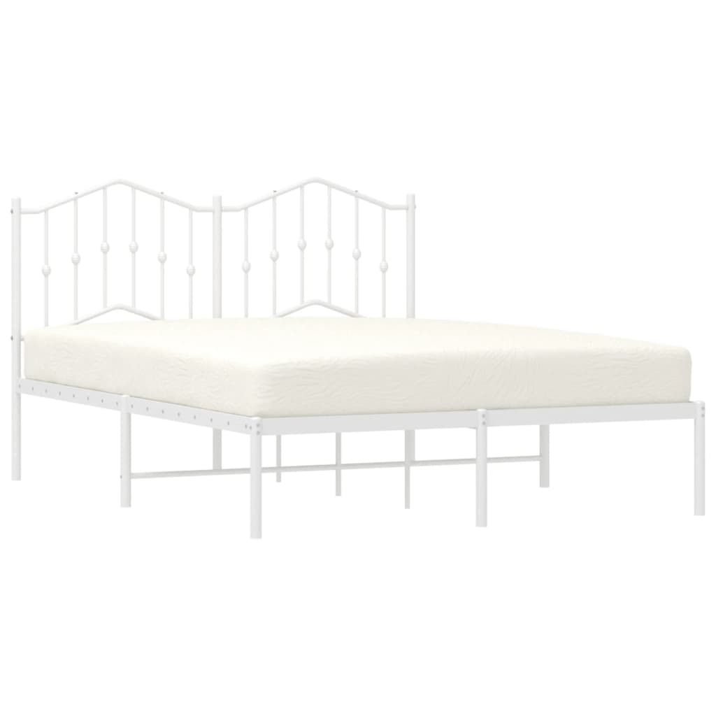 sengeramme med sengegavl 140x190 cm metal hvid