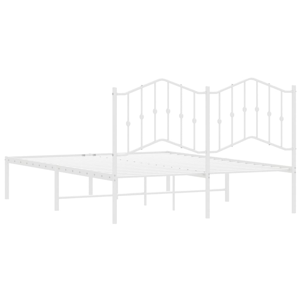 sengeramme med sengegavl 140x190 cm metal hvid