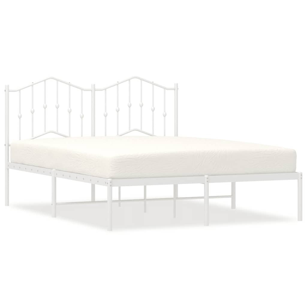 sengeramme med sengegavl 150x200 cm metal hvid