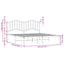 sengeramme med sengegavl 183x213 cm metal hvid