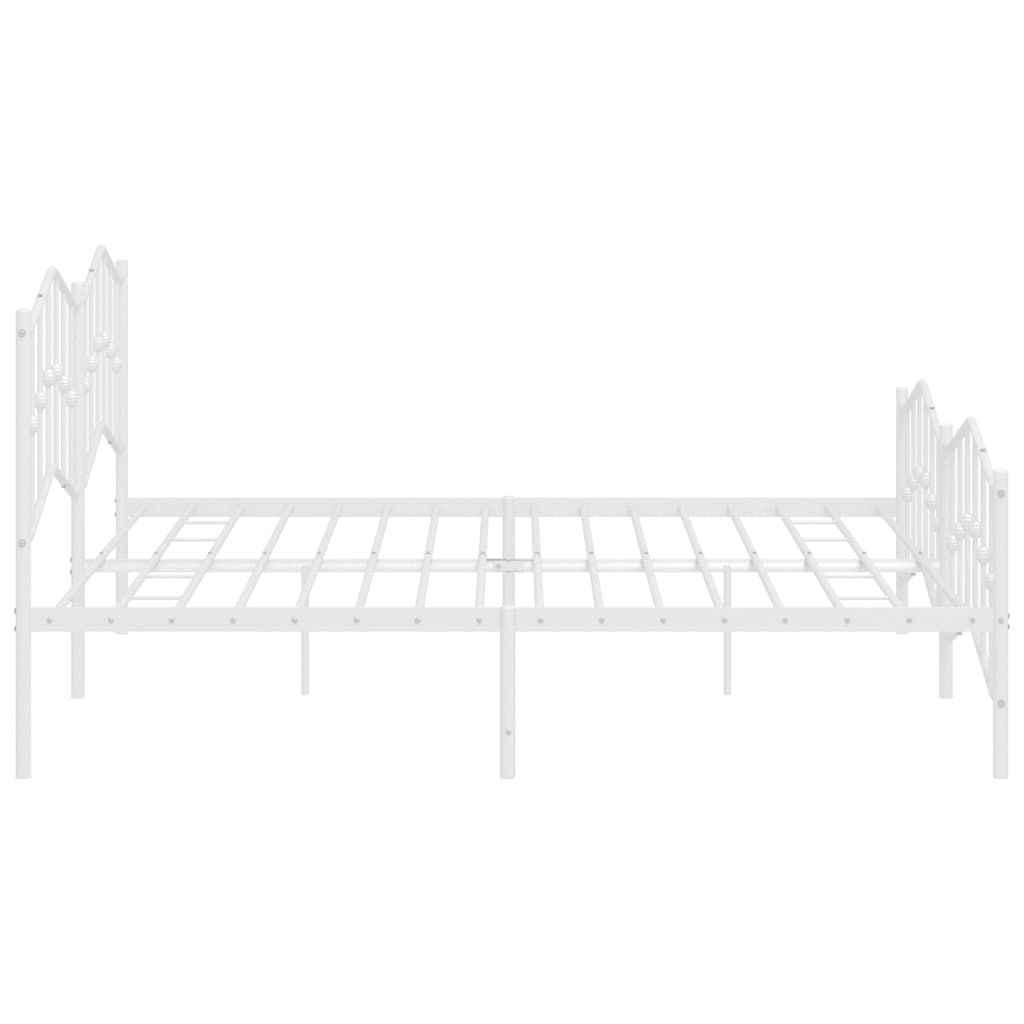 sengeramme med sengegavl og fodgærde 200x200 cm metal hvid