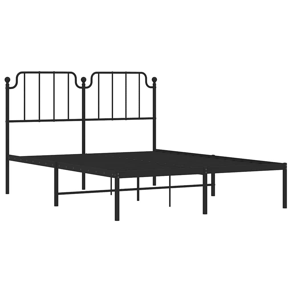 sengeramme med sengegavl 150x200 cm metal sort