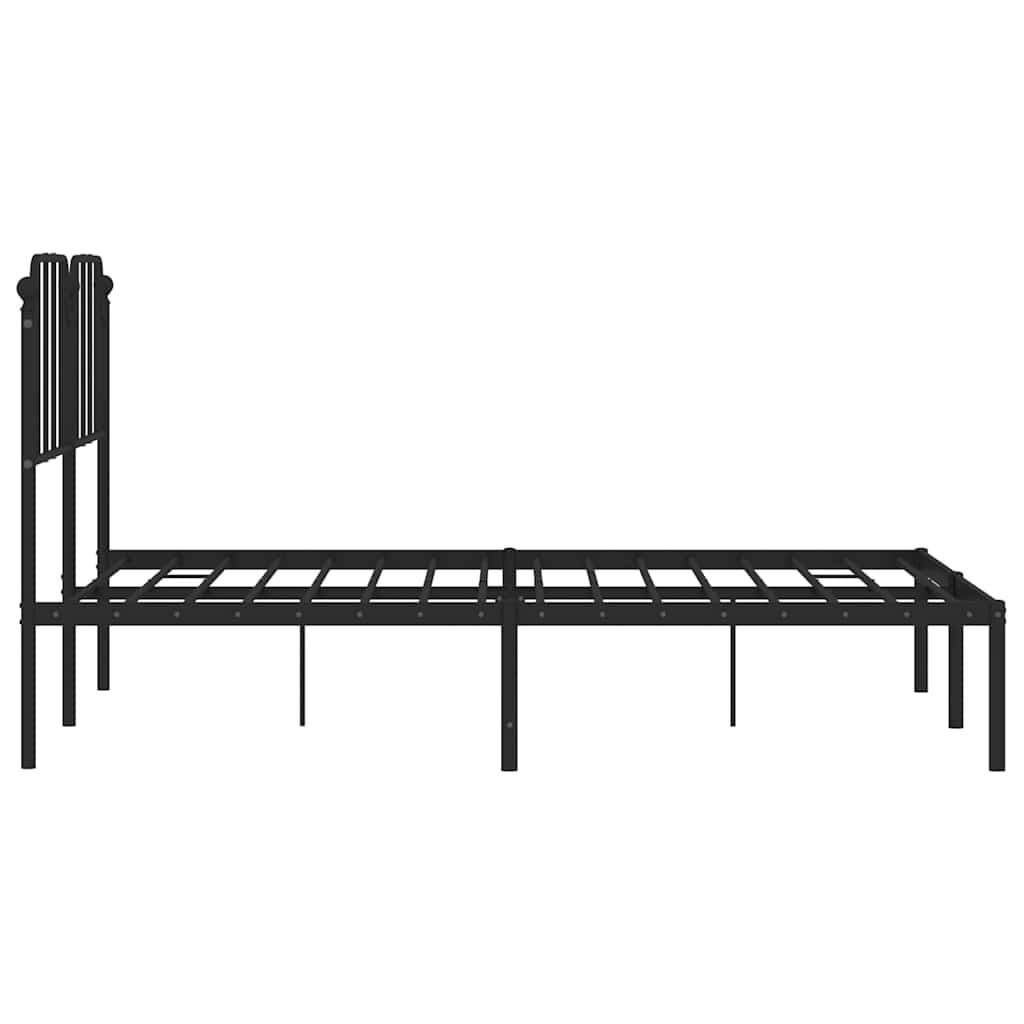 sengeramme med sengegavl 150x200 cm metal sort