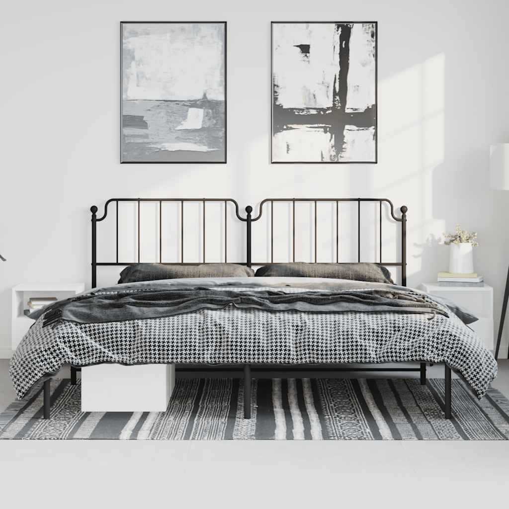 sengeramme med sengegavl 193x203 cm metal sort