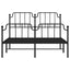 sengeramme med sengegavl og fodgærde 135x190 cm metal sort