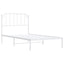 sengeramme med sengegavl 100x190 cm metal hvid
