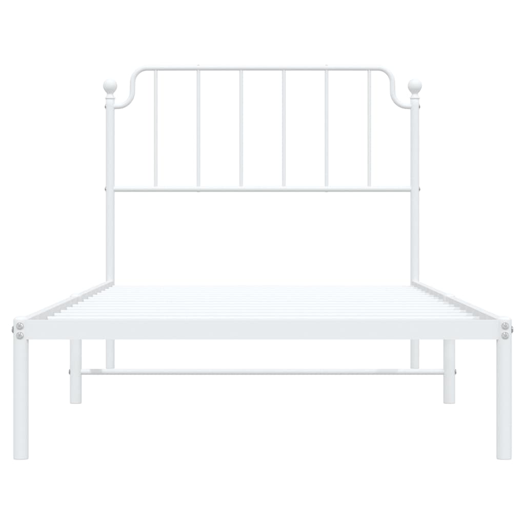 sengeramme med sengegavl 100x200 cm metal hvid
