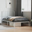 sengeramme med sengegavl 107x203 cm metal hvid
