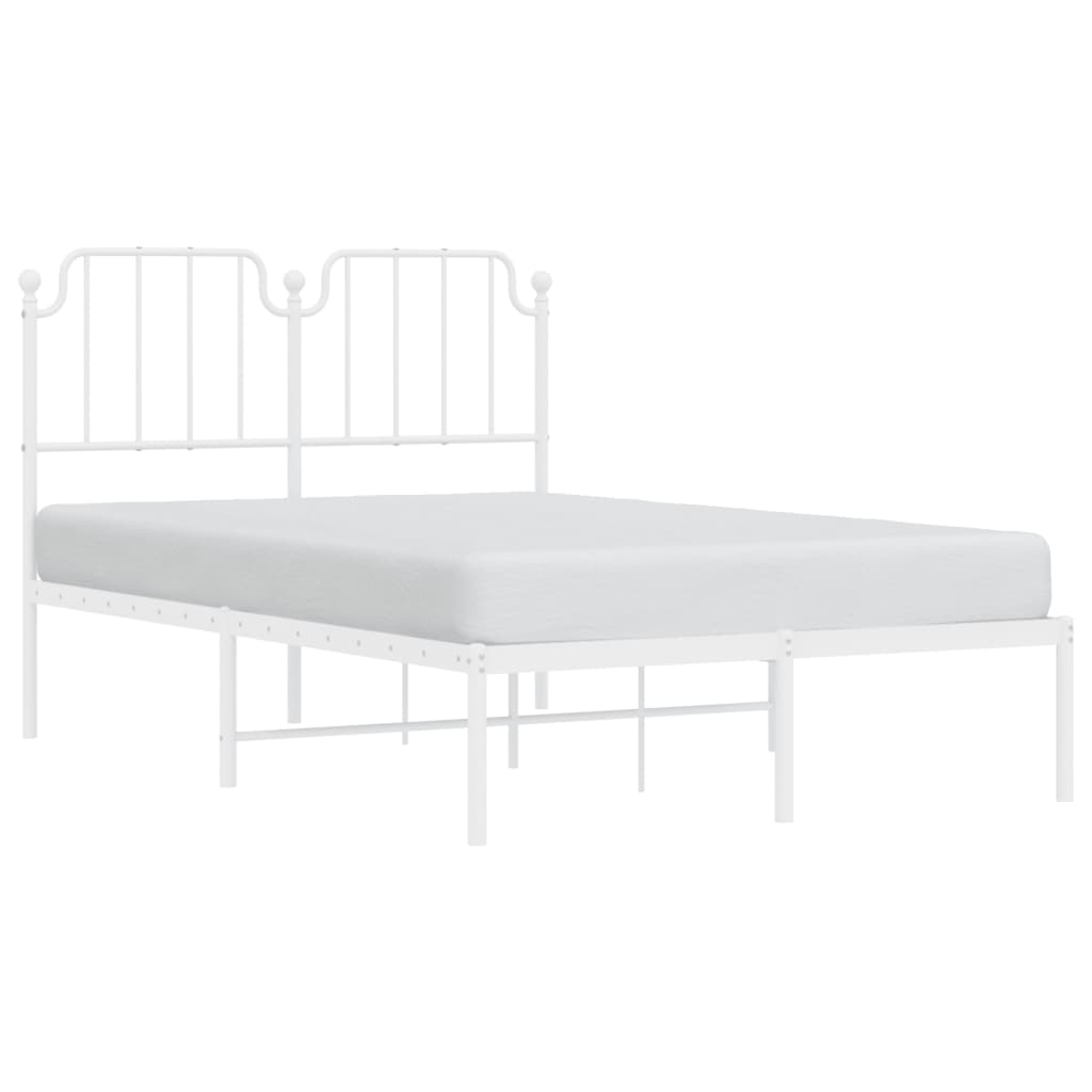 sengeramme med sengegavl 120x190 cm metal hvid