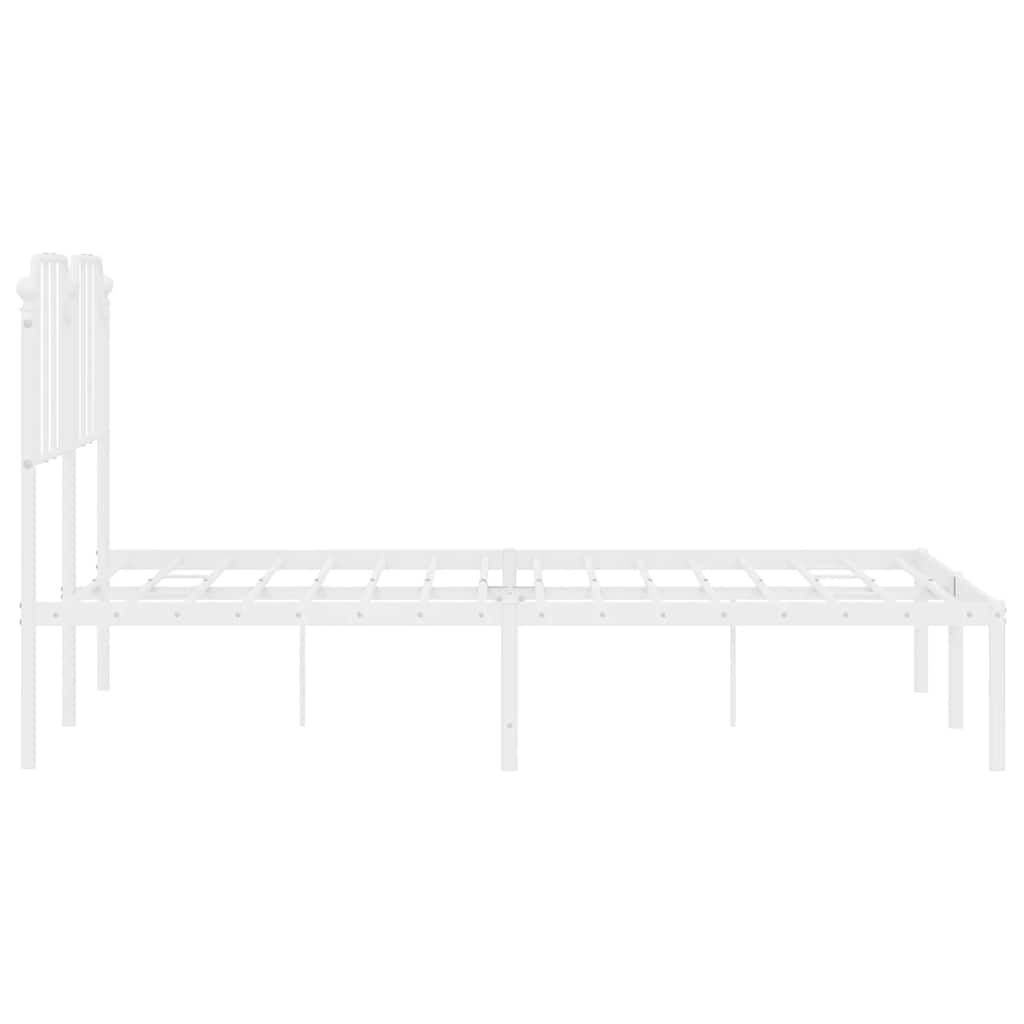 sengeramme med sengegavl 135x190 cm metal hvid