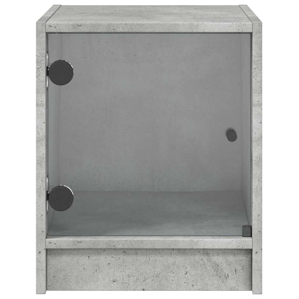 sengeborde 2 stk. med glaslåger 35x37x42 cm betongrå