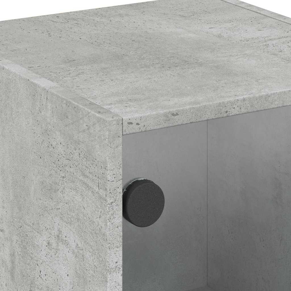 sengeborde 2 stk. med glaslåger 35x37x42 cm betongrå