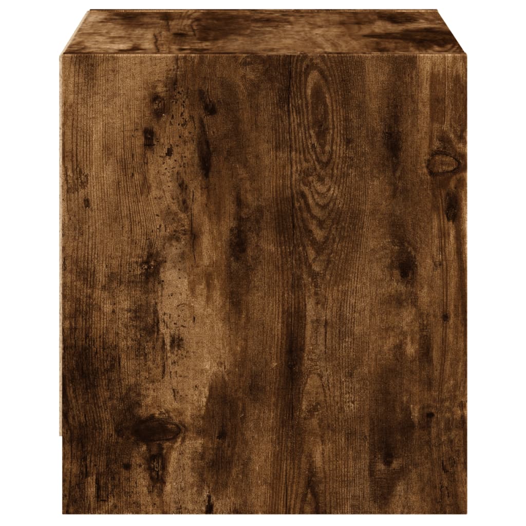 sengebord med glaslåger 35x37x42 cm røget egetræsfarve