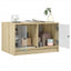 sofabord med glaslåger 68x50x42 cm sonoma-eg