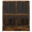 skab med glaslåger 68x37x75,5 cm røget egetræsfarve