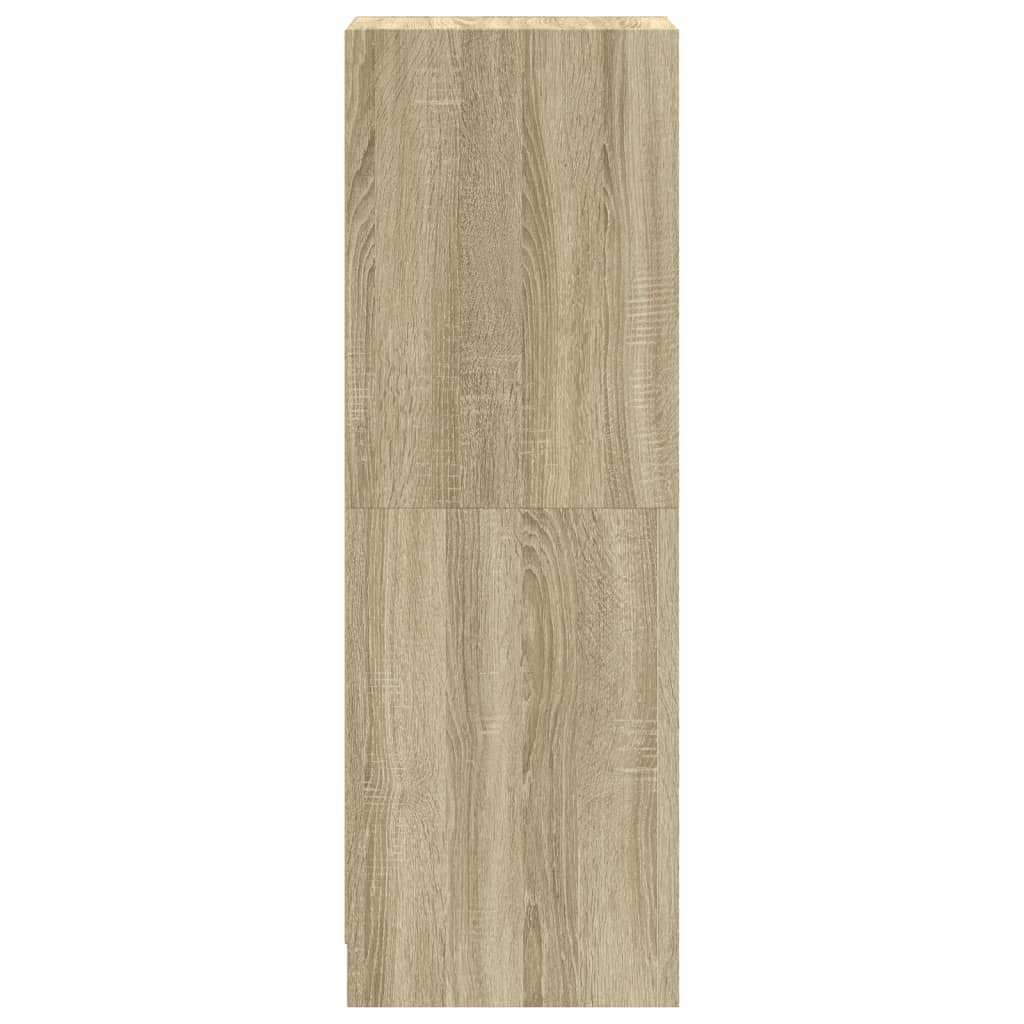 skab med glaslåger 35x37x109 cm sonoma-eg