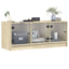 skab med glaslåger 102x37x42 cm sonoma-eg