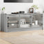 skab med glaslåger 102x37x42 cm grå sonoma-eg
