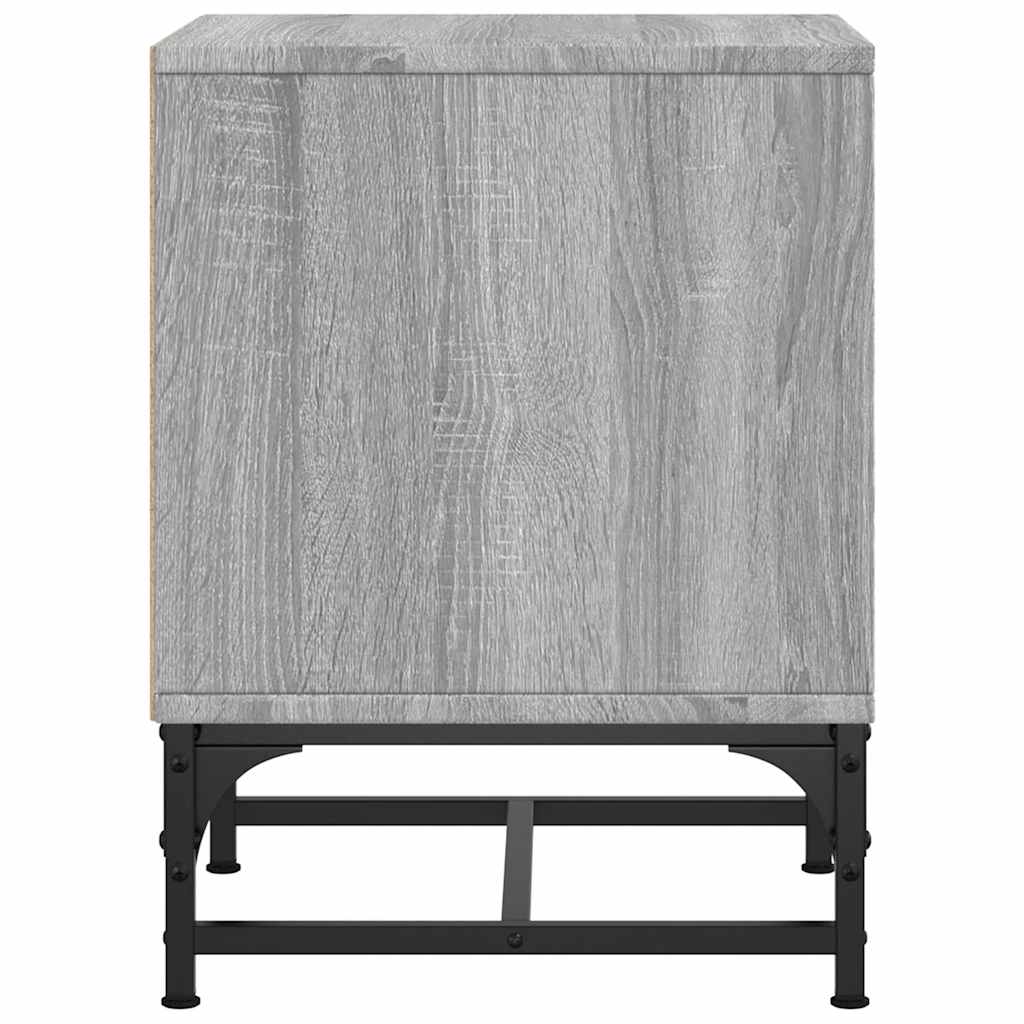 sengebord med glaslåger 35x37x50 cm grå sonoma-eg