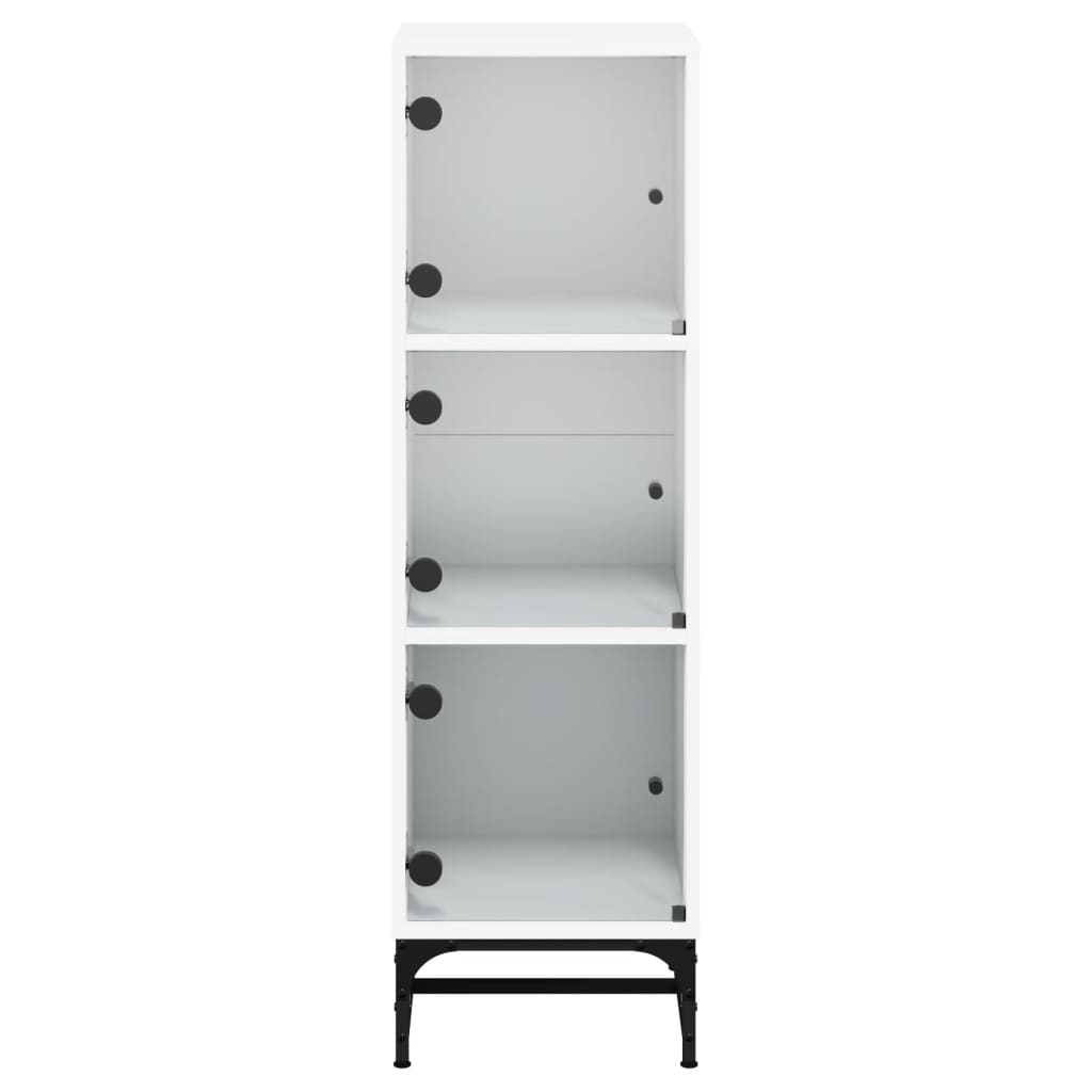 skab med glaslåger 35x37x120 cm hvid